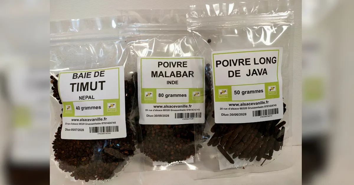 Poivres d'exception baie de Timut, Malabar et poivre long de Java pour grillades